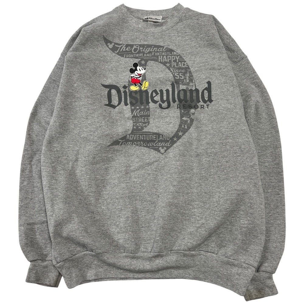Disneyland Resort Mickey Mouse Sweatshirt Sz Large Gray Hanes Pullover Crewneck